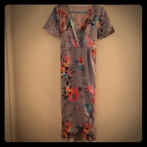 grey floral dress